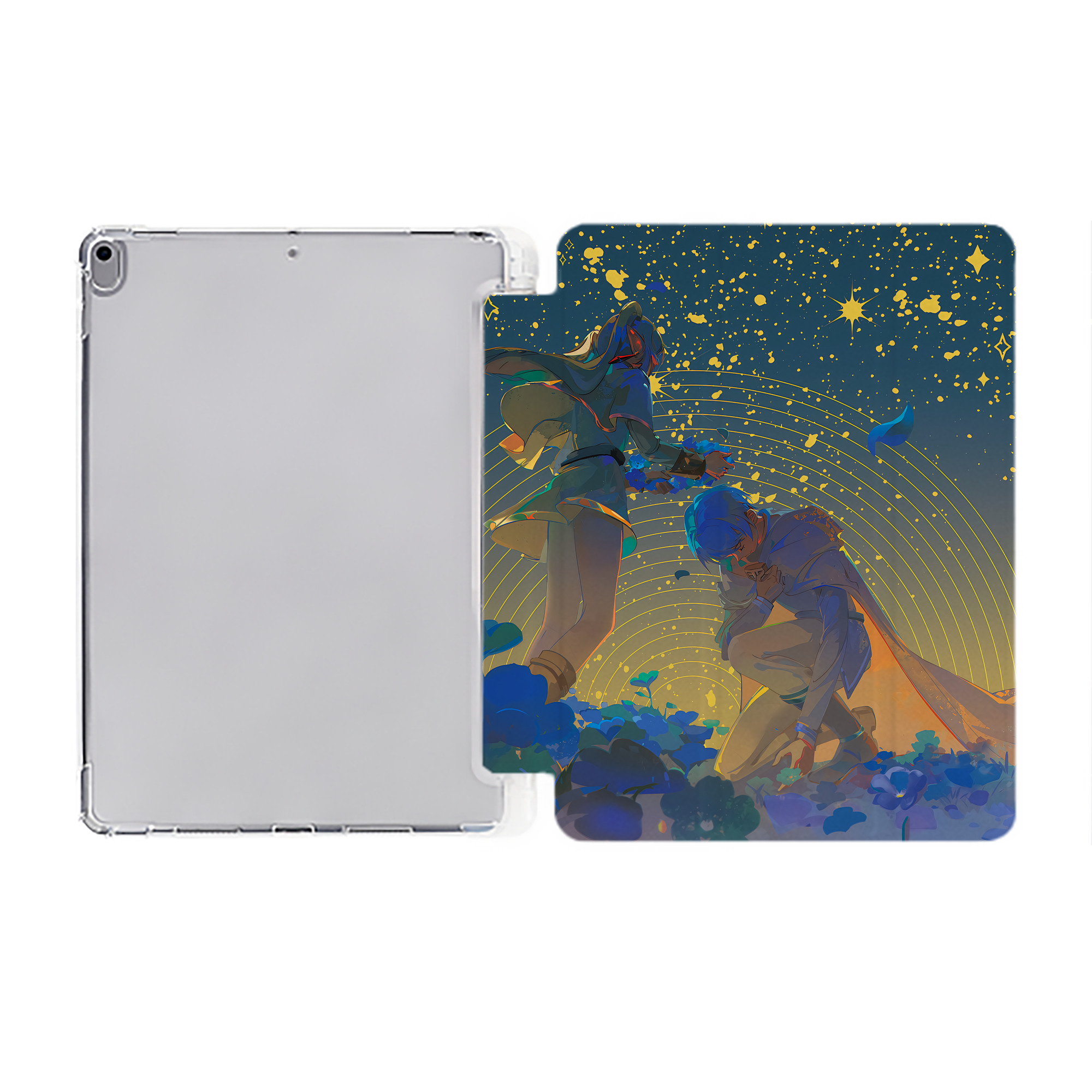 （画像用） 葬送のフリーレン Frieren IPad ケース ペン収納付き 三つ折りスタンド PUレザー×シリコン 対応機種9.5/10.5/10.9インチ